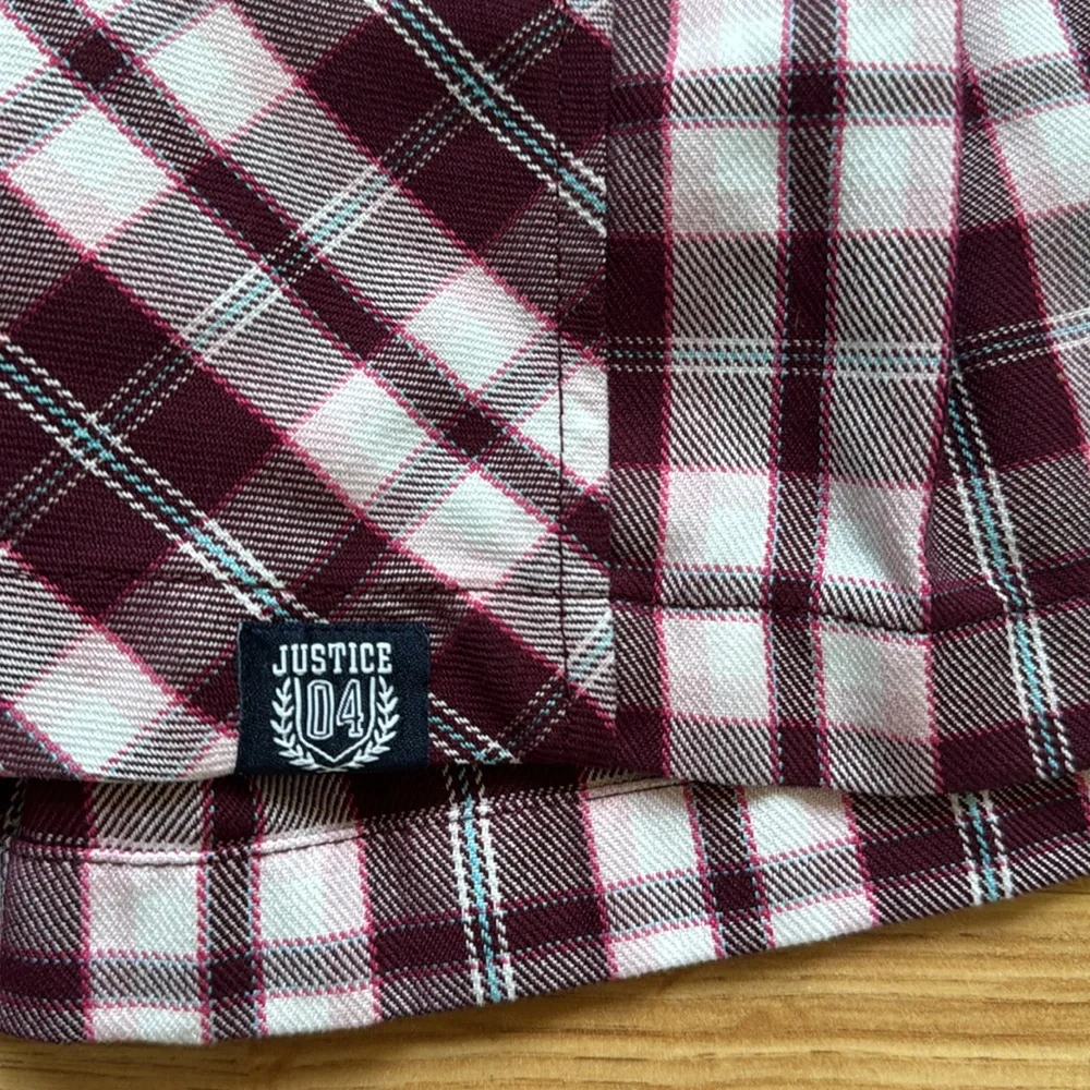 Justice Plaid A-Line Skort - size XS